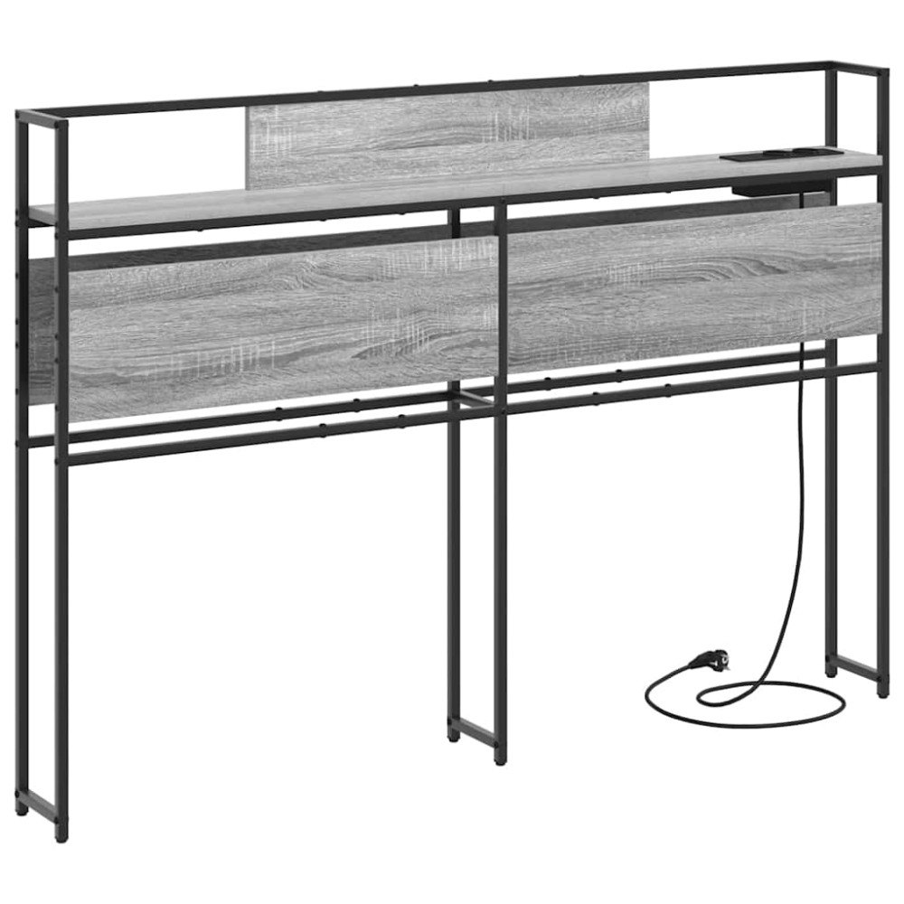 vidaXL Tăblie de depozitare cu raft sonoma gri 120 cm Lemn compozit