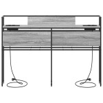 vidaXL Tăblie de depozitare cu raft sonoma gri 120 cm Lemn compozit