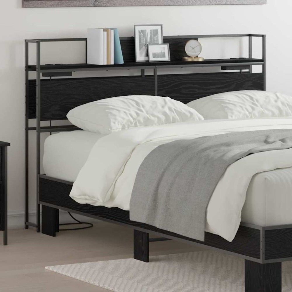 vidaXL Tăblie de depozitare Stejar negru 140 cm Lemn compozit