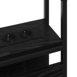 vidaXL Tăblie de depozitare Stejar negru 150 cm Lemn compozit vidaXL Tăblie de depozitare Stejar negru 150 cm Lemn compozit