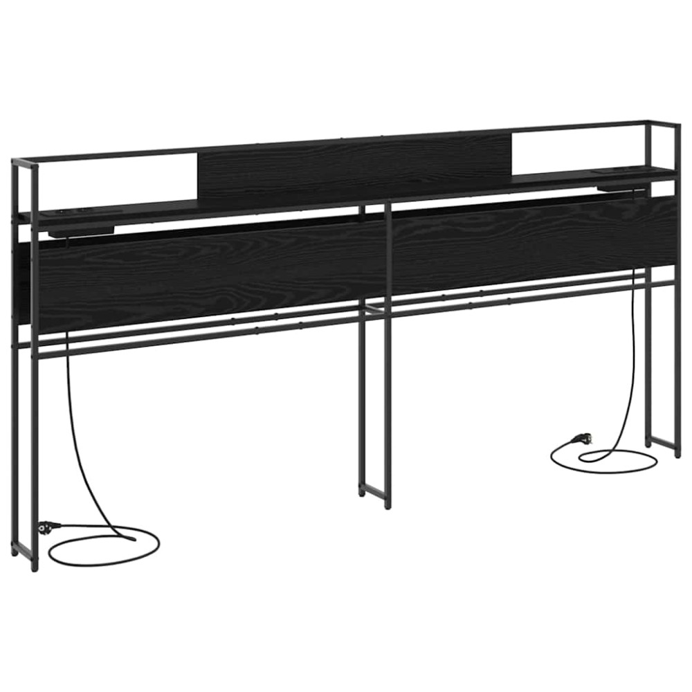 vidaXL Tăblie de depozitare Stejar negru 180 cm Lemn compozit