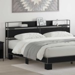vidaXL Tăblie de depozitare Stejar negru 180 cm Lemn compozit vidaXL Tăblie de depozitare Stejar negru 180 cm Lemn compozit