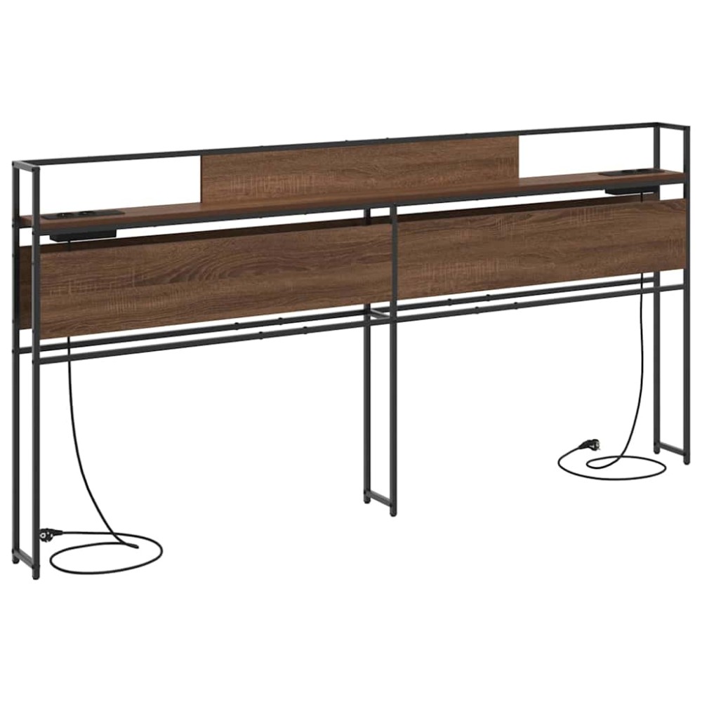 vidaXL Tăblie de depozitare cu raft Stejar brun 200 cm Lemn compozit