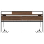 vidaXL Tăblie de depozitare cu raft Stejar brun 200 cm Lemn compozit