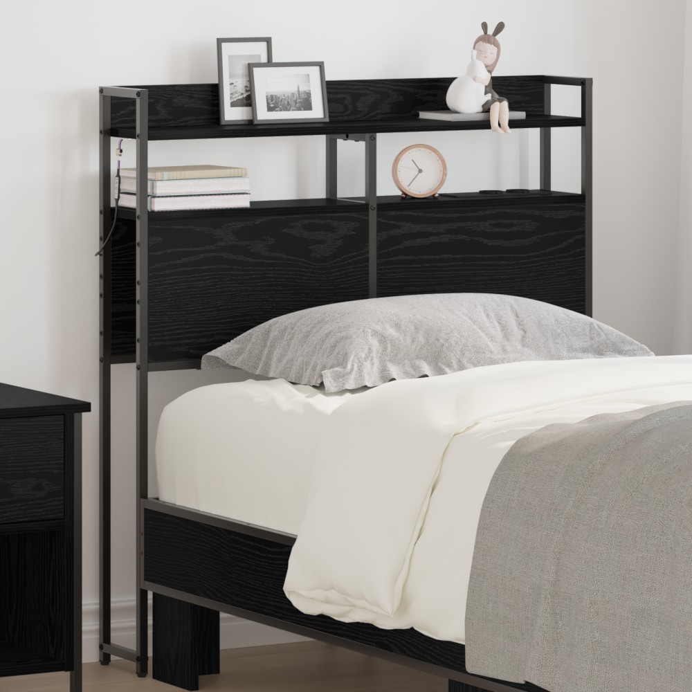 vidaXL Tăblie de depozitare cu raft Stejar negru 75 cm Lemn compozit