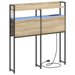 vidaXL Tăblie de depozitare cu raft Stejar sonoma 75 cm Lemn compozit vidaXL Tăblie de depozitare cu raft Stejar sonoma 75 cm Lemn compozit