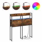 vidaXL Tăblie cap cu raft Stejar afumat 75 cm Lemn compozit