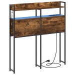 vidaXL Tăblie de depozitare cu raft Stejar afumat 80 cm Lemn compozit