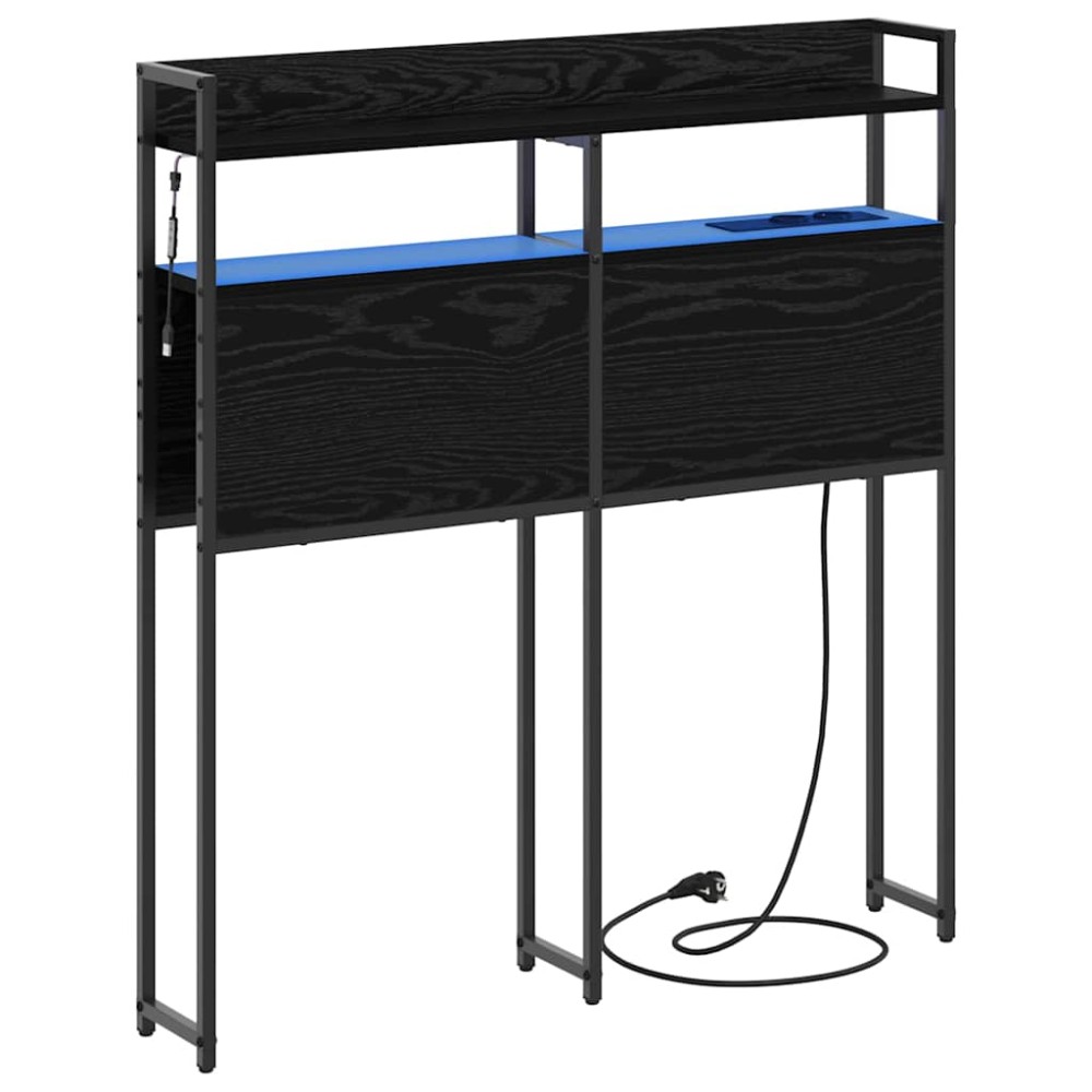 vidaXL Tăblie de depozitare cu raft Stejar negru 90 cm Lemn compozit