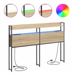 vidaXL Tăblie cap cu raft Stejar sonoma 140 cm Lemn compozit