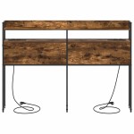 vidaXL Tăblie cap cu raft Stejar afumat 140 cm Lemn compozit