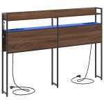 vidaXL Tăblie cap cu raft Stejar brun 140 cm Lemn compozit