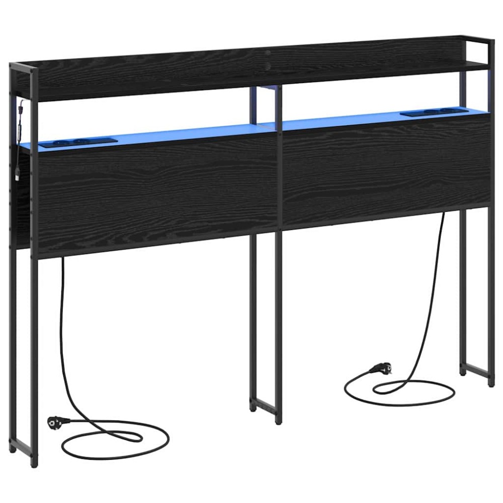 vidaXL Tăblie de depozitare cu raft Stejar negru 150 cm Lemn compozit