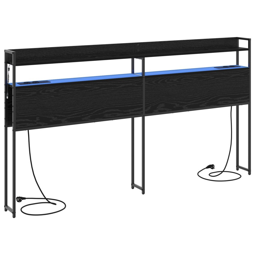 vidaXL Tăblie de depozitare cu raft Stejar negru 180 cm Lemn compozit