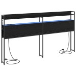 vidaXL Tăblie de depozitare cu raft Stejar negru 180 cm Lemn compozit vidaXL Tăblie de depozitare cu raft Stejar negru 180 cm Lemn compozit