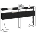 vidaXL Tăblie de depozitare cu raft Stejar negru 180 cm Lemn compozit vidaXL Tăblie de depozitare cu raft Stejar negru 180 cm Lemn compozit