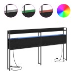 vidaXL Tăblie de depozitare cu raft Stejar negru 180 cm Lemn compozit vidaXL Tăblie de depozitare cu raft Stejar negru 180 cm Lemn compozit