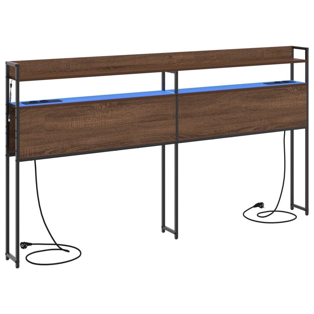 vidaXL Tăblie de depozitare cu raft Stejar brun 180 cm Lemn compozit