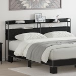 vidaXL Tăblie de depozitare cu raft Stejar negru 200 cm Lemn compozit vidaXL Tăblie de depozitare cu raft Stejar negru 200 cm Lemn compozit