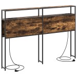 vidaXL Tăblie de depozitare Stejar afumat 120 cm Lemn compozit vidaXL Tăblie de depozitare Stejar afumat 120 cm Lemn compozit