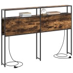 vidaXL Tăblie de depozitare Stejar afumat 120 cm Lemn compozit vidaXL Tăblie de depozitare Stejar afumat 120 cm Lemn compozit