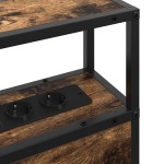 vidaXL Tăblie de depozitare Stejar afumat 120 cm Lemn compozit vidaXL Tăblie de depozitare Stejar afumat 120 cm Lemn compozit