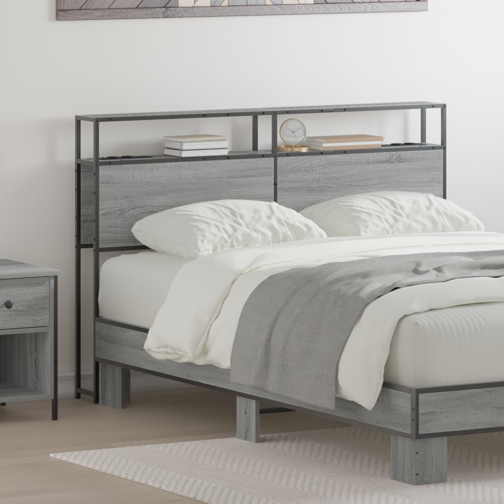 vidaXL Tăblie de depozitare Pe perete sonoma gri 120 cm Lemn compozit