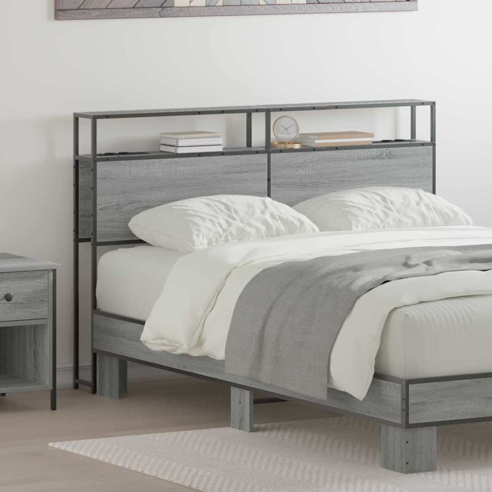 vidaXL Tăblie de depozitare Pe perete sonoma gri 135 cm Lemn compozit