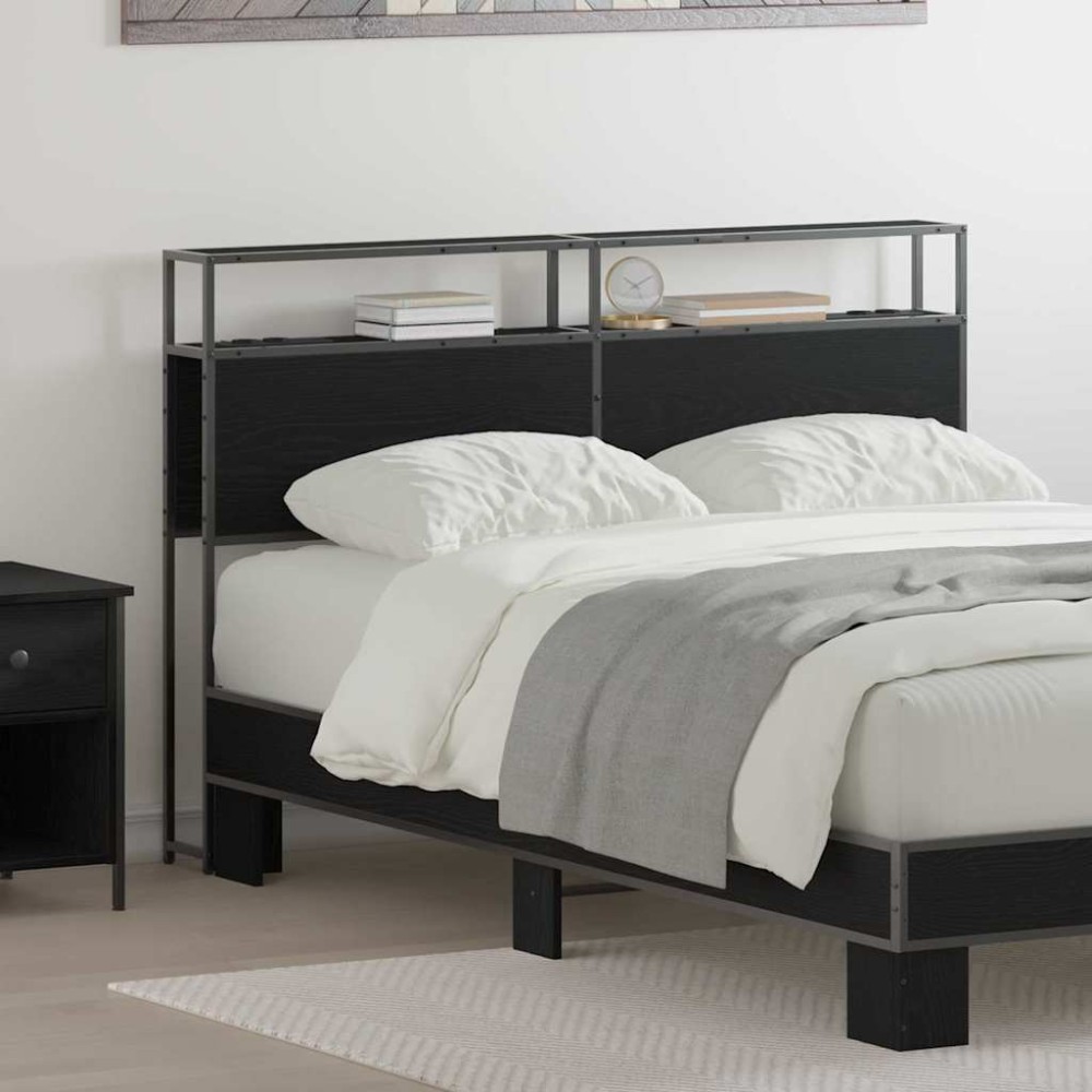 vidaXL Tăblie de depozitare Stejar negru 140 cm Lemn compozit