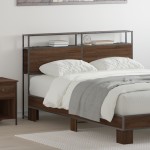 vidaXL Tăblie de depozitare Pe perete Stejar brun 150 cm Lemn compozit vidaXL Tăblie de depozitare Pe perete Stejar brun 150 cm Lemn compozit