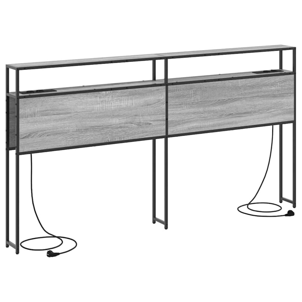vidaXL Tăblie de depozitare cu raft sonoma gri 180 cm Lemn compozit