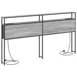 vidaXL Tăblie de depozitare cu raft sonoma gri 180 cm Lemn compozit