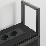 vidaXL Tăblie de Depozitare cu Stație de Încărcare Stejar negru 150 cm