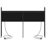 vidaXL Tăblie de Depozitare cu Stație de Încărcare Stejar negru 150 cm