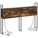 vidaXL Tăblie de depozitare Stejar afumat 150 cm Lemn compozit vidaXL Tăblie de depozitare Stejar afumat 150 cm Lemn compozit