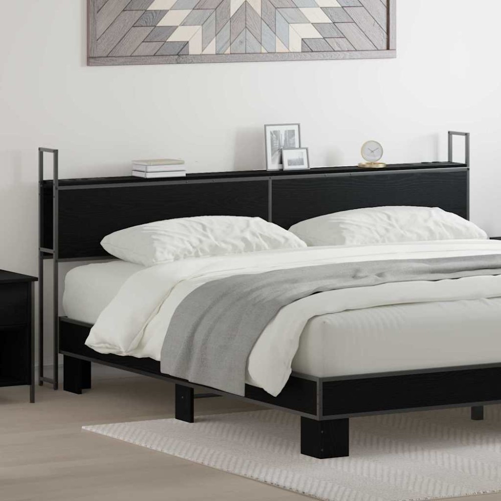 vidaXL Tăblie de depozitare Stejar negru 180 cm Lemn compozit