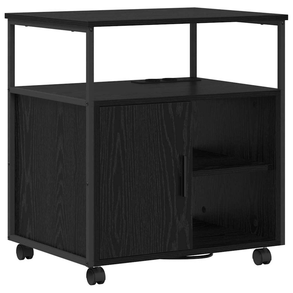 vidaXL Dulap de birou Stejar negru 60 x 46 x 67 cm Lemn compozit
