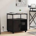 vidaXL Dulap de birou Stejar negru 60 x 46 x 67 cm Lemn compozit vidaXL Dulap de birou Stejar negru 60 x 46 x 67 cm Lemn compozit