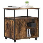 vidaXL Dulap de birou Stejar afumat 60 x 46 x 67 cm Lemn compozit