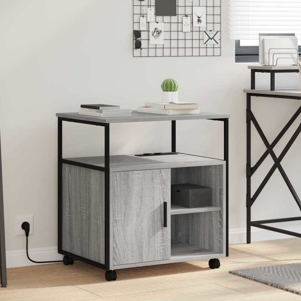 vidaXL Dulap de birou sonoma gri 60 x 46 x 67 cm Lemn compozit