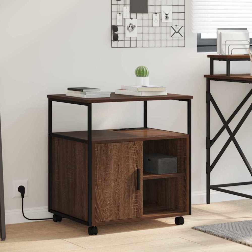 vidaXL Dulap de birou Stejar brun 60 x 46 x 67 cm Lemn compozit
