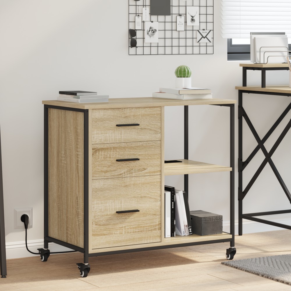 vidaXL Dulap de birou Stejar sonoma 76 x 41 x 72 cm Lemn compozit