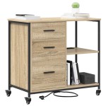 vidaXL Dulap de birou Stejar sonoma 76 x 41 x 72 cm Lemn compozit
