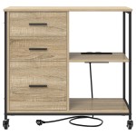 vidaXL Dulap de birou Stejar sonoma 76 x 41 x 72 cm Lemn compozit
