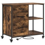 vidaXL Dulap de birou Stejar afumat 76 x 41 x 72 cm Lemn compozit vidaXL Dulap de birou Stejar afumat 76 x 41 x 72 cm Lemn compozit