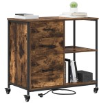 vidaXL Dulap de birou Stejar afumat 76 x 41 x 72 cm Lemn compozit vidaXL Dulap de birou Stejar afumat 76 x 41 x 72 cm Lemn compozit