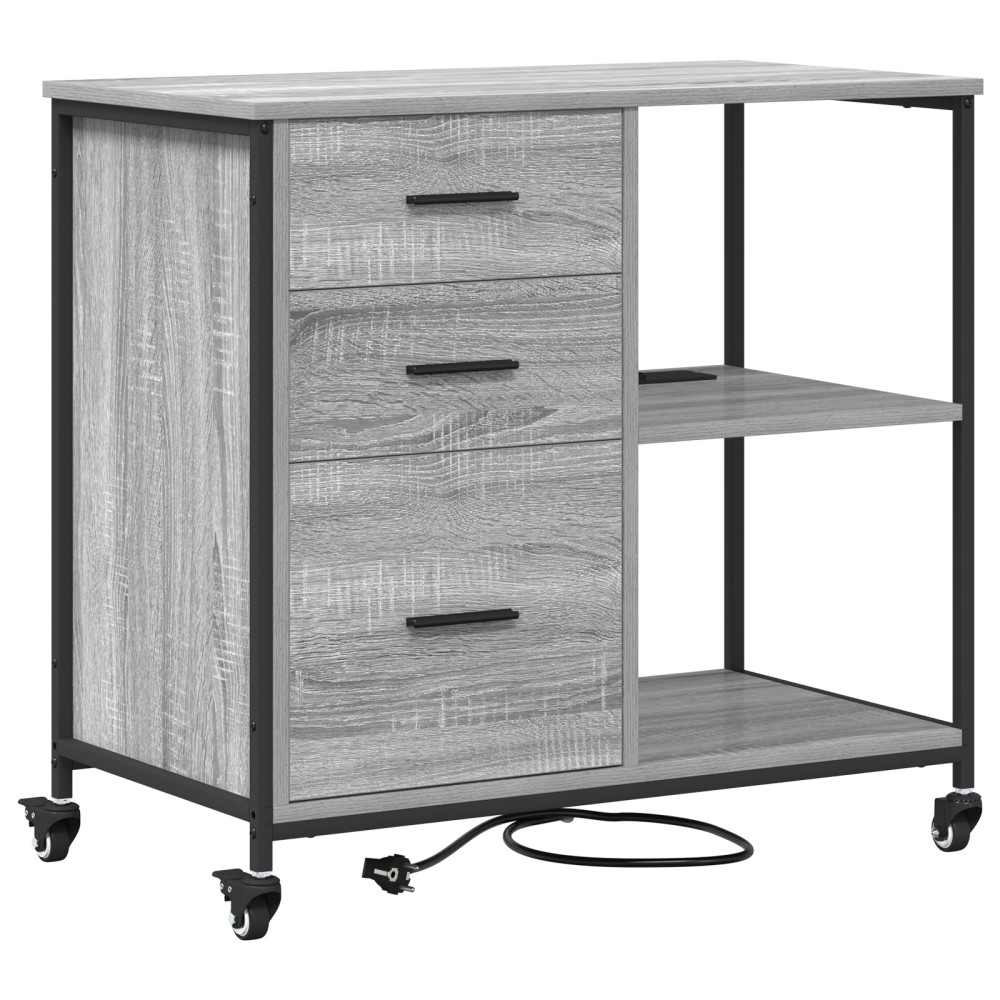 vidaXL Dulap de birou sonoma gri 76 x 41 x 72 cm Lemn compozit