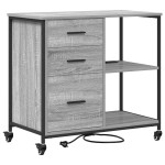 vidaXL Dulap de birou sonoma gri 76 x 41 x 72 cm Lemn compozit