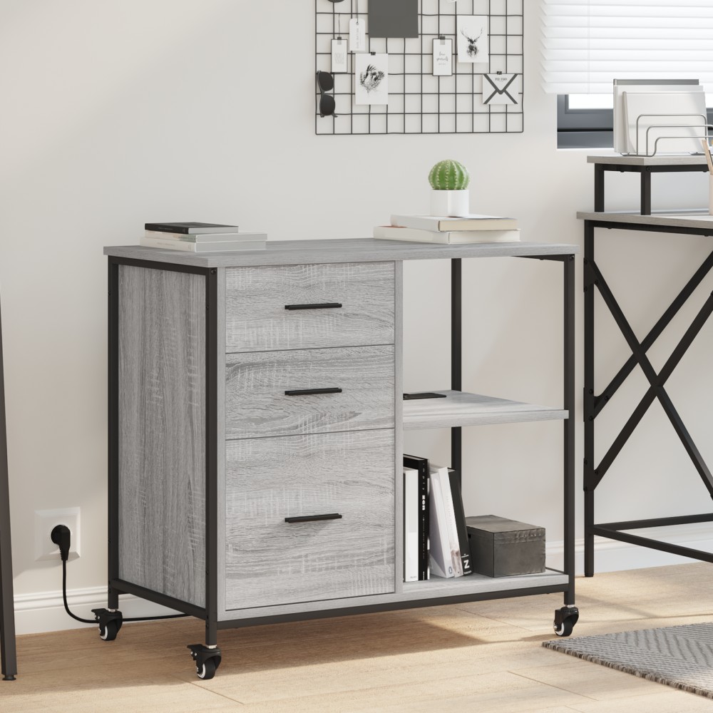 vidaXL Dulap de birou sonoma gri 76 x 41 x 72 cm Lemn compozit
