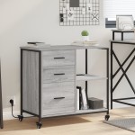 vidaXL Dulap de birou sonoma gri 76 x 41 x 72 cm Lemn compozit